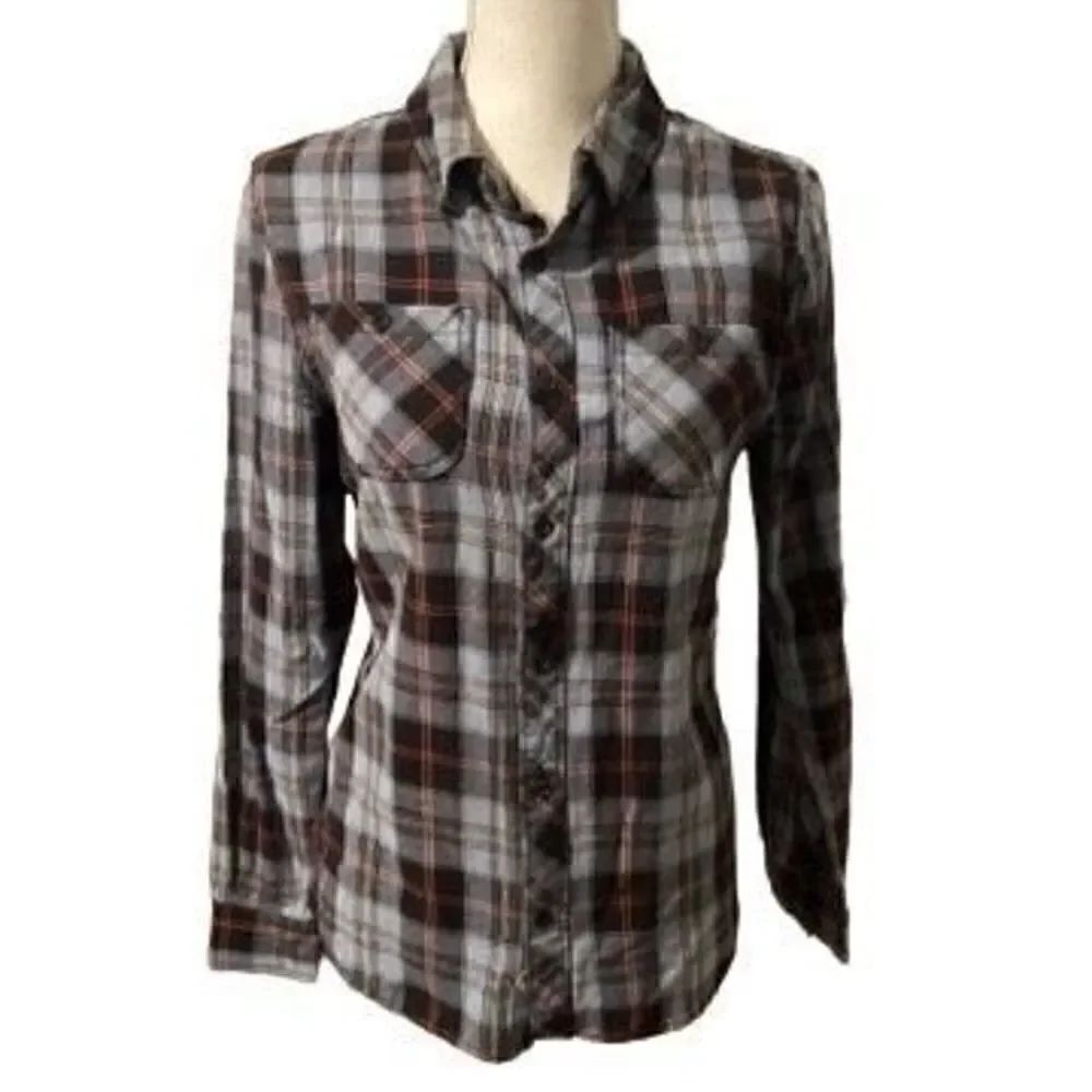 Junk Food Plaid Button Down Flannel sz S - Picture 2 of 8